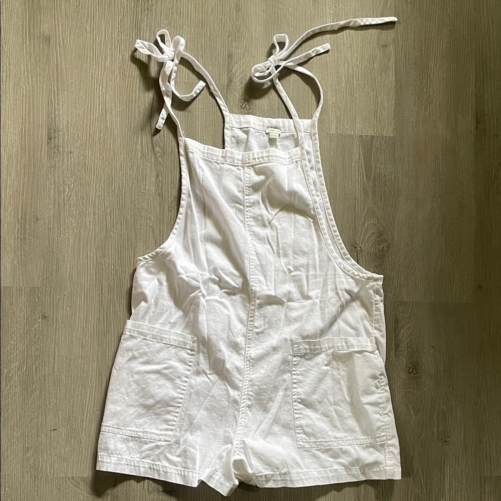 Aerie White Romper with Tie Straps